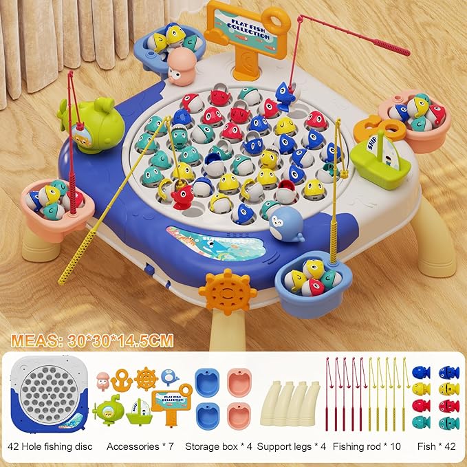 Magnetic Fishing Game for Kids Toddlers Ages 1-3 3-5 5-7, Fish Toy Board Game for Toddlers 1 2 3 4 5 6 7 8 Years Old, Fishing Table Toys Birthday Gifts