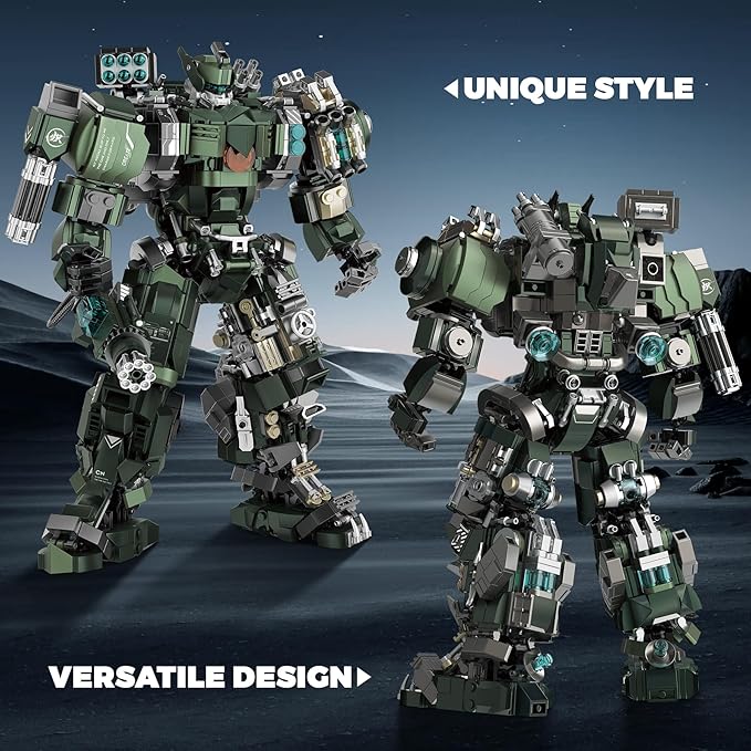 Large Mech Robot Building Set, Motorized Robot Model Building Blocks Toy for Adults, Hard Core Industrial Style Collectible Gifts for Men Boys Ages 14+ (1403 PCS)