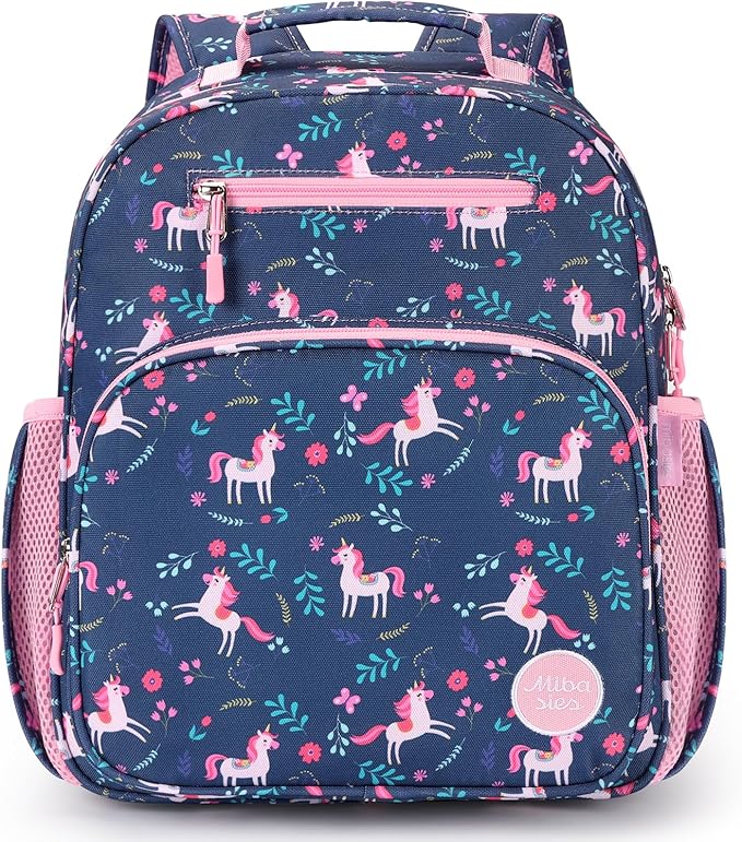 mibasies Kids Backpack for Girls: Girls Backpack 5-8 - Kindergarten Elementary School Bookbag for Girl - Unicorn