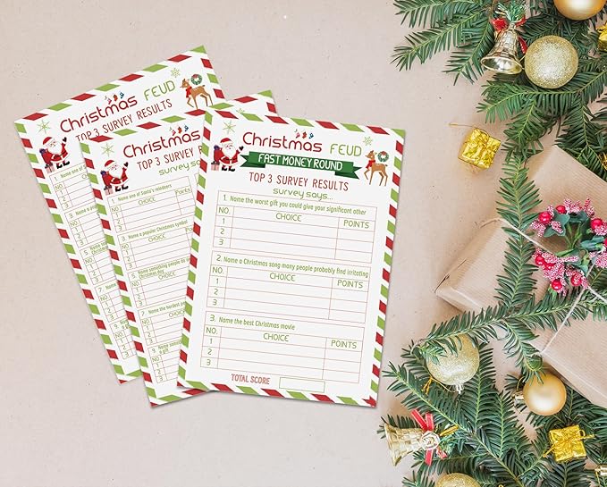 Christmas Family Feud Game, Christmas Party Games, Christmas Games for Family Party, Christmas Games for Adults, Christmas Party Activity-CHMTXF01