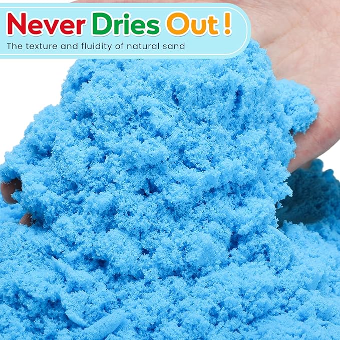 FURWEY 17.6lbs Play Sand,Mixed Packaging of 8-Color Sensory Sand,Suitable for Children to Shaping, Squeezing and Molding
