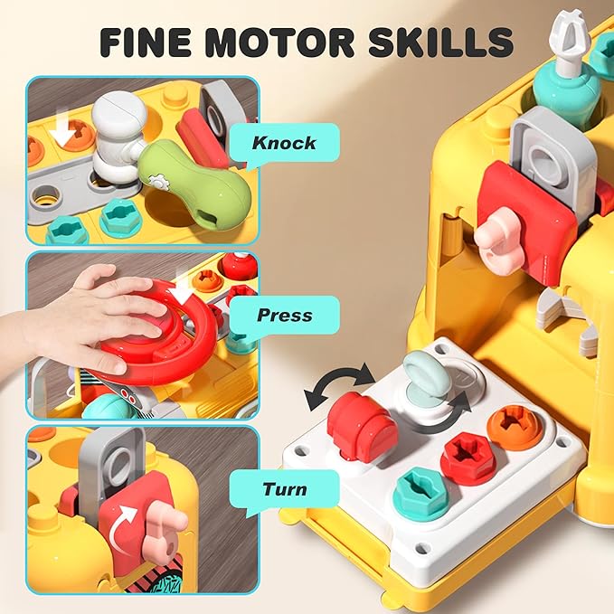 iPlay, iLearn Toddler Busy Bus Toy, Kids Take Apart School Bus W/Tools, Steering Wheel & Gears, Push Go Assemble Truck, STEM Learning Fine Motor Montessori Toy, Birthday Gifts 3 4 5 Year Old Boy Girl