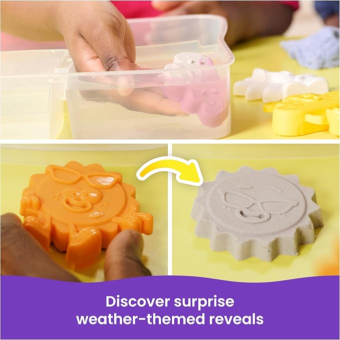 Kinetic Sand Splash, Water Play Sandbox with 12oz Color-Change Play Sand, 4 Molds & Tray (Amazon Exclusive), Toddler Toys, Kids Toys for Girls & Boys