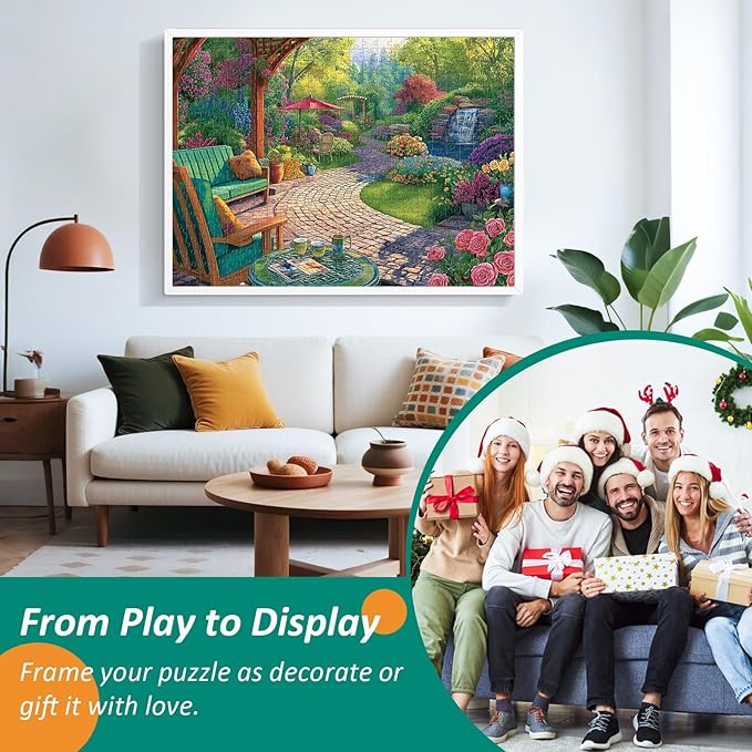 500 Piece Puzzles for Adults,Beautiful Flower Garden Puzzle for Kids Teen Adults,Recycled Paper Unique Fun Jigsaw Puzzle 500 Pieces,Challenging Family Game Gift for Friends Men Women Seniors,20.5*15In
