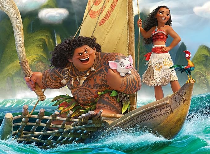 Ravensburger - Disney Moana & Maui - 100 Piece Jigsaw Puzzle - Favorite Scene from The Moana Movie - Stunning, Bright Colors - Premium Quality - Ideal Gift - Screen-Free Fun - Children Age 6+