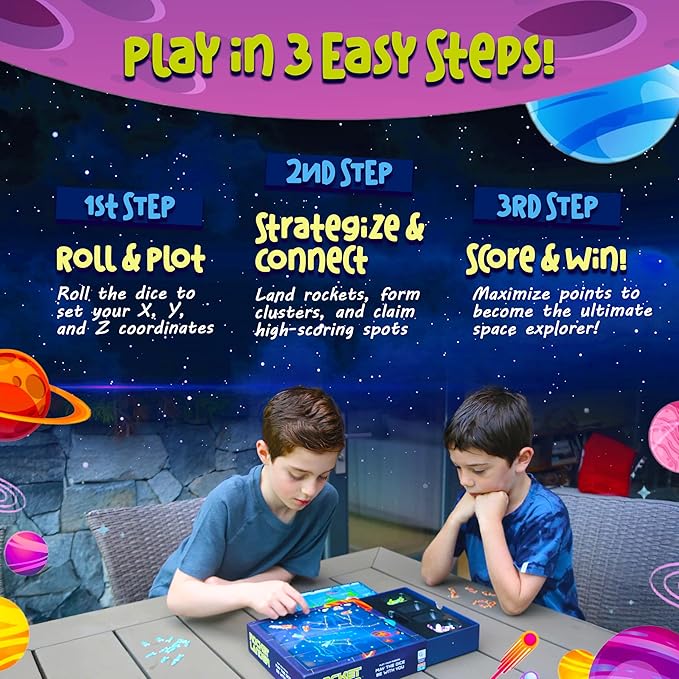 RocketLander: The Ultimate STEM Board Games for Kids 8-12 | Boost Critical Thinking & Problem-Solving Skills | Mensa-Winning Strategy Game | Math & Educational Games for Kids Ages 8-12
