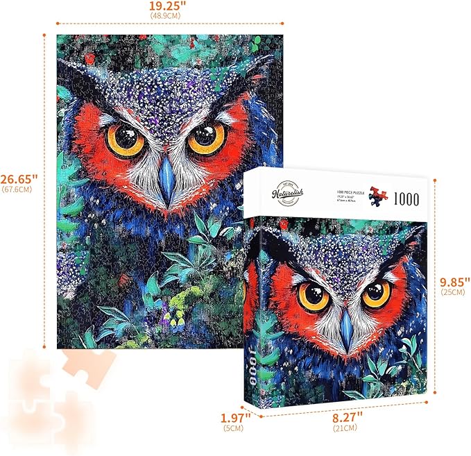 Jigsaw Puzzles for Adults 1000 Pieces, Challenging Unique Shaped Puzzle for Game Night Family Home Decor Wall Display, 20x27 Inches, Colorful Bird Art Puzzles