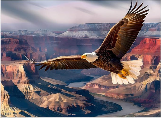 Jigsaw Puzzles for Adults 500 Pieces, Eagle Puzzles for Kids Teens Elderly Interlock Perfectly Letter on Back No Dust, Home Decor Family Fun Puzzle Games Toys Gift for Men Women Seniors (21"X15")