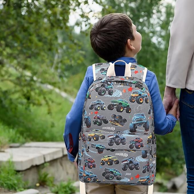 LEDAOU Kids School Backpack with Lunch Box for Boys Girls Kindergarten BookBag School Bag Preschool Toddler Backpack