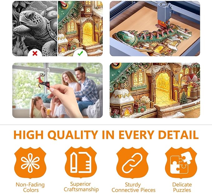 Wooden Puzzles for Adults, Christmas Snow Boot Hut Wooden Jigsaw Puzzle for Adults, Unique Shape Wood Puzzles Adult, Presents for Women and Men, Wall Art Home Decor(L-13.4 * 13.4in- 240 Pieces)
