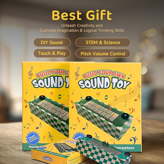 STEM Toys Build Your Own Musical Instrument Sound Effects - Science Kits & STEM Activities Project for Kids Ages 5-8-12 - Gifts for 6 9 10 11 12 13 14 Year Old Boys - Fun Fidgets Toy for Boys Teens