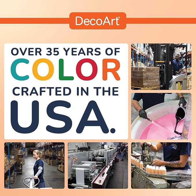 DecoArt Crafter’s Acrylic Paint Set, 24 (2 fl oz/59 ml) Assorted Bright Colors, DIY Arts And Crafts Acrylic Paint For Kids And Adults, 48 Fl Oz(Pack of 1)