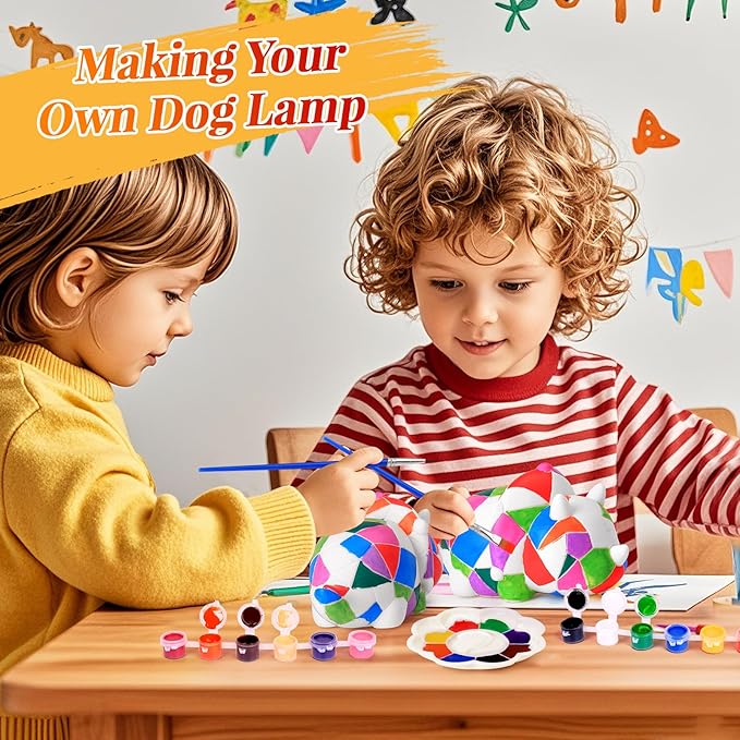 Paint Your Own Dinosaur Lamp Kit - Art Supplies Arts & Crafts Kit, Painting Kit for Kids Ages 6-12, Arts and Crafts for Kids Ages 8-12, Christmas Birthday Gifts for Girls Boys Age 5 6 7 8 9 10 11 12+