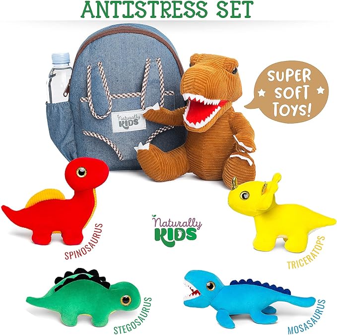 Toddler Dinosaur Backpack w Plush Dinosaur Toys for Kids 2-5, Gifts for 2-5 Year Old Boys, Girls