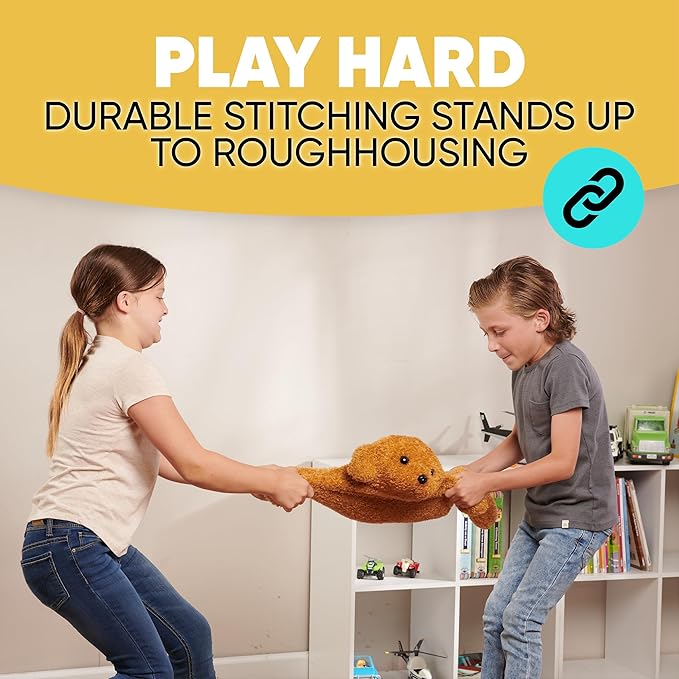 FRIENDLY CUDDLE Weighted Lap Blanket for Kids & Adults – Teddy Weighted Blanket – ASD, Sensory Processing Weighted Stuffed Animals Dog Toy – Microwavable Weighted Lap Pad for Kids, 5 Lbs