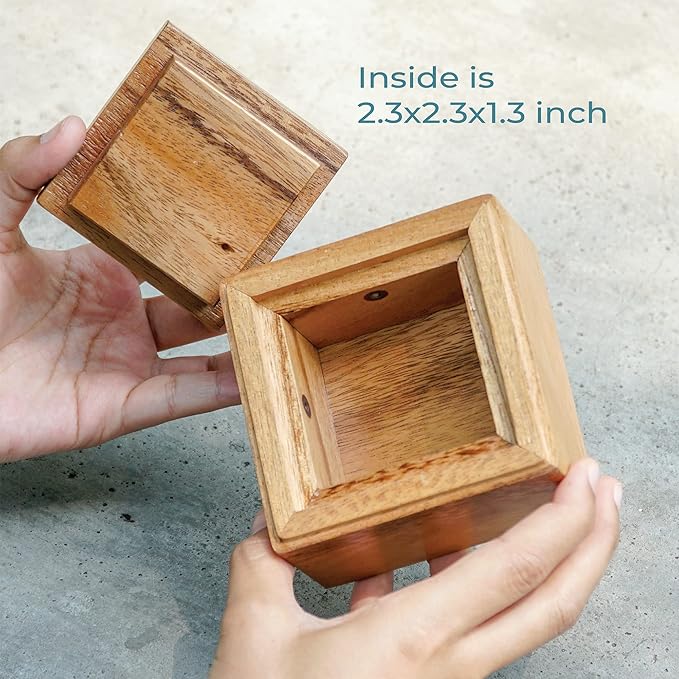 BSIRI Locked Box- Secret Box Brain Teaser Wooden Puzzle Boxes with Hidden Compartments. Ideal Mystery Jewelry, 3D Puzzle Lock, Gift Card, and Money Puzzle Box