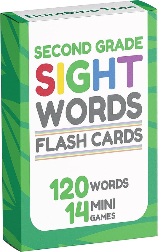 Sight Words Flash Cards 2nd Grade - 120 High Frequency Words from Dolch's and Fry's Lists for 7-8 Years