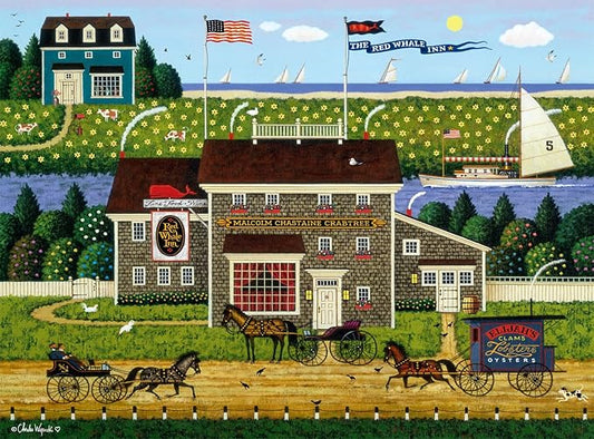 Buffalo Games - Charles Wysocki - Red Whale Inn - 1000 Piece Jigsaw Puzzle for Adults -Challenging Puzzle Perfect for Game Nights - Finished Size is 26.75 x 19.75