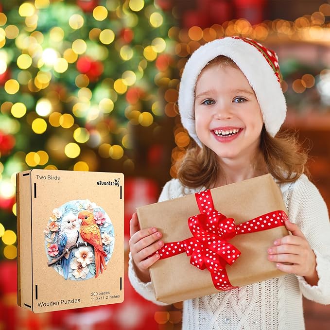 Wooden Puzzles for Adults, Parrots Flower Wooden Jigsaw Puzzles 500pcs,16.5x16.9in, Royal, Unique Shape Animal Adult Puzzles, Irregular Wood Puzzles Creative Gift for Adults and Kids Family Game