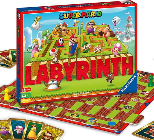 Ravensburger Super Mario Labyrinth Board Game - A Strategic Maze Challenge for Family Nights - Great Birthday Gift - 2-4 Players - Kids Ages 7-10 and Older