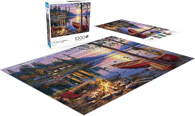 Buffalo Games - Darrell Bush - Canoe Lake - 1000 Piece Jigsaw Puzzle For Adults - Challenging Puzzle Perfect for Game Nights - Finished Size Is 26.75 x 19.75