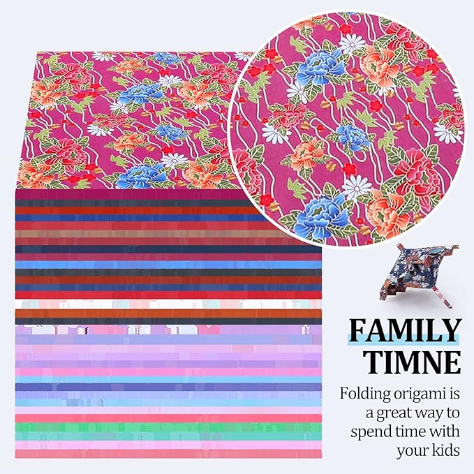 480 Pcs Japanese Origami Paper Double Sided Sakura Square Sheet 5.9 x 5.9 Inch Cherry Blossom Scrapbook Paper for Kids Beginner Arts Crafts Projects