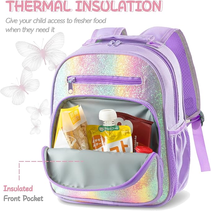Toddler Backpack for Girls 2-4,Preschool Kindergarten Butterfly Backpacks,Small Backpack for Kids,Toddler Bookbag with Chest Strap