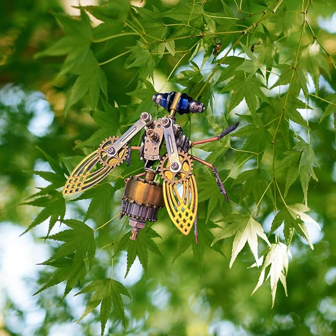 Steampunk Metal Insect Bug Mechanical Steampunk Sculpture Steampunk Mechanical Insect Clockwork 3D Steampunk Metal Puzzle Kits for Adults (Mechanical Fruit Fly)