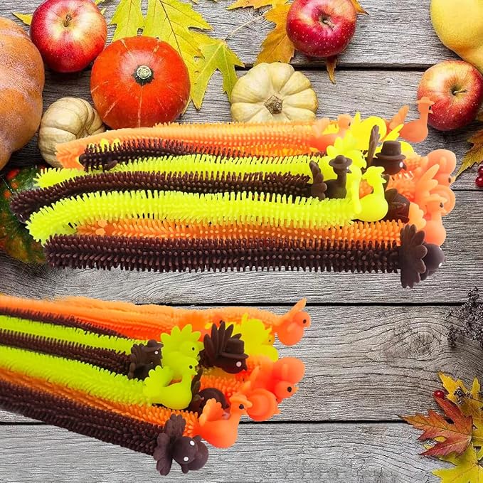 36 Pack Fall Decor Stretchy Strings Sensory Fidget Toys Pack,Autism Toys Great for Kids Treat Bags Gifts Stress Relief Party Favors,Thanksgiving Party Decorations (Thanks Giving)