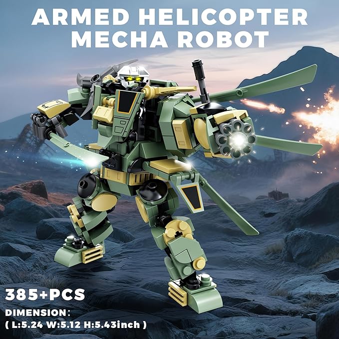 Transforming Mech Robot Building Blocks Set, 4 Kinds of Destroy Warrior City Mecha Action Figure with Weapons, Cool Creative Robots Toys Gift for Teens Boys (1448 PCS)