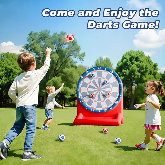 iPlay, iLearn Kids Fun Dartboard Outdoor Toys, Inflatable Dart Board Toss Game, Toddler Backyard Lawn Yard Play, Cool Indoor Family Party Birthday Gift for Ages 3 4 5 6 7 8 Boys Girls Children Teens