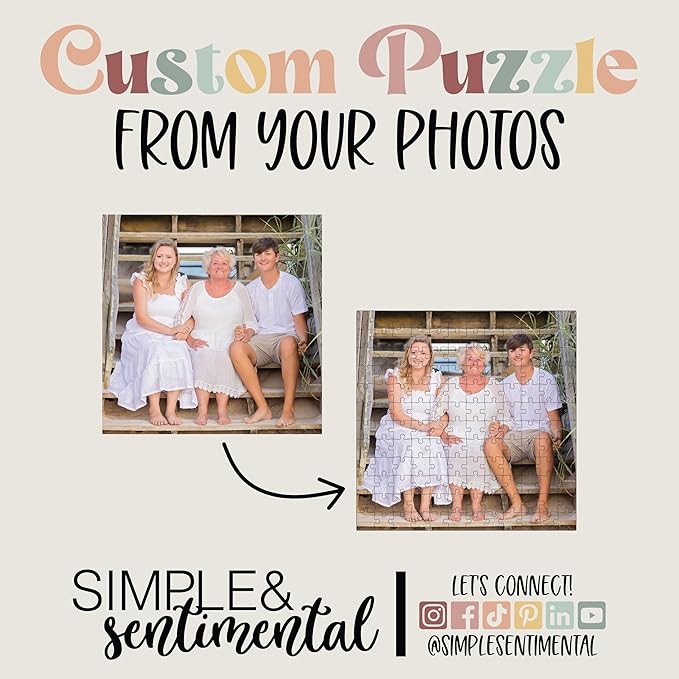 Custom Photo Puzzle from Picture | Upload Your Photo and Choose Color | 25 Piece Personalized Puzzle for Kids Toddlers Acrylic Puzzle Birthday Gifts for Toddler Boy Girl