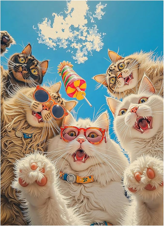 Jigsaw Puzzles for Adults 1000 Pieces, Challenging Unique Shaped Puzzle for Game Night Family Home Decor Wall Display, Kitten Pets Animal Lovers Cat Puzzles, 20x27 Inches