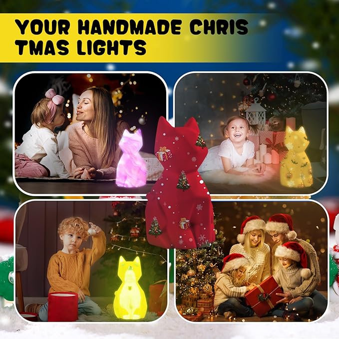 Paint Your Own Cat Lamp Kit,Toys for Ages 8-13 Art Supplies Arts and Crafts for Kids Ages 8-12,Halloween Decorations Christmas Night Light Art Kit,Birthday Gifts for Party Decorations