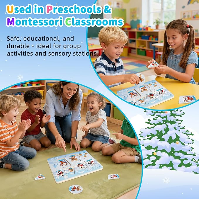 Sound Puzzle for Toddlers – Wooden Pegged Puzzle with Real Animal Sound Effects, Educational Farm Animal Toy for Kids Aged 12 Months+ – A Fun & Safe Gift for Boys & Girls