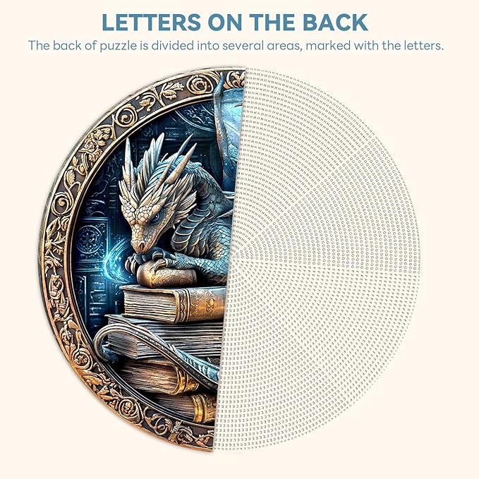 Round Puzzles for Adults 1000 Pieces, Hard Difficult Challenging Puzzles for Adults, Ancient Dragon Jigsaw Puzzles 1000 Pieces for Seniors, 3D Visual Flat Puzzle (26.6 x 26.6in)