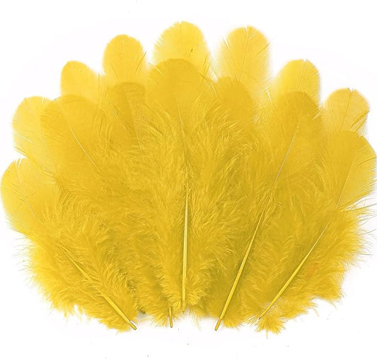 Soarer 300pcs Gold Feathers for Crafts - 3-5inch Craft Feathers Bulk for Wedding Home Party, Dream Catcher Supplies and DIY Crafts(Gold)