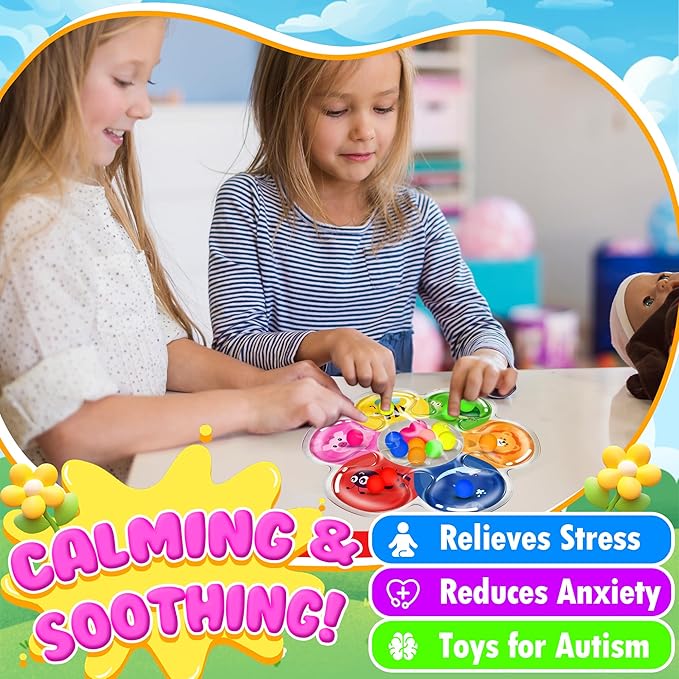 Color Sorting Sensory Toys for Toddlers & Kids, Preschool Fine Motor Skills for Autism, Fidget Color Matching Travel Toys, Calm Down Toy, Birthday Gifts for Boys & Girls