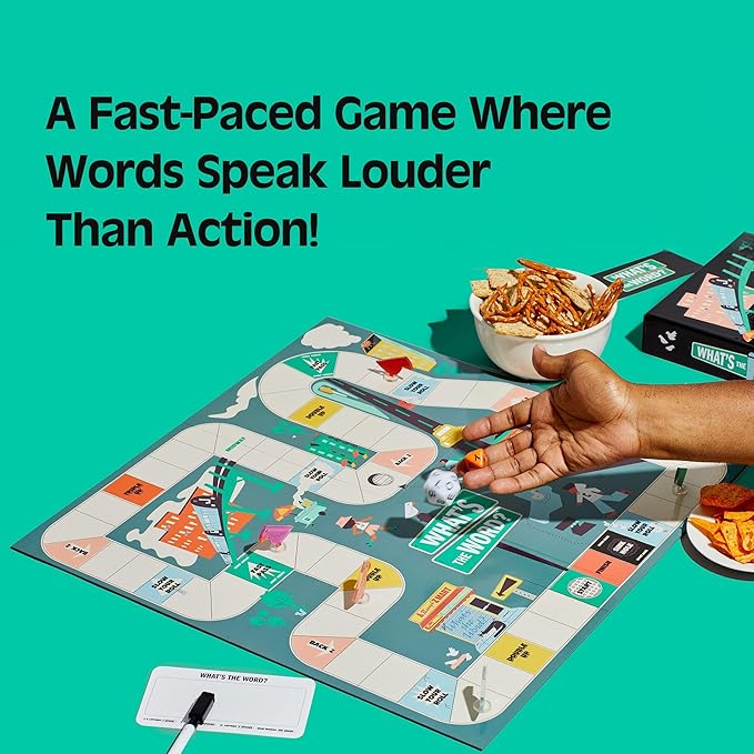 What's The Word, Party Board Game for Anyone Who Loves a Good Brain Teaser, 2-6 Players, Ages 8+ Years, 30-Minute Game Play, CB Games