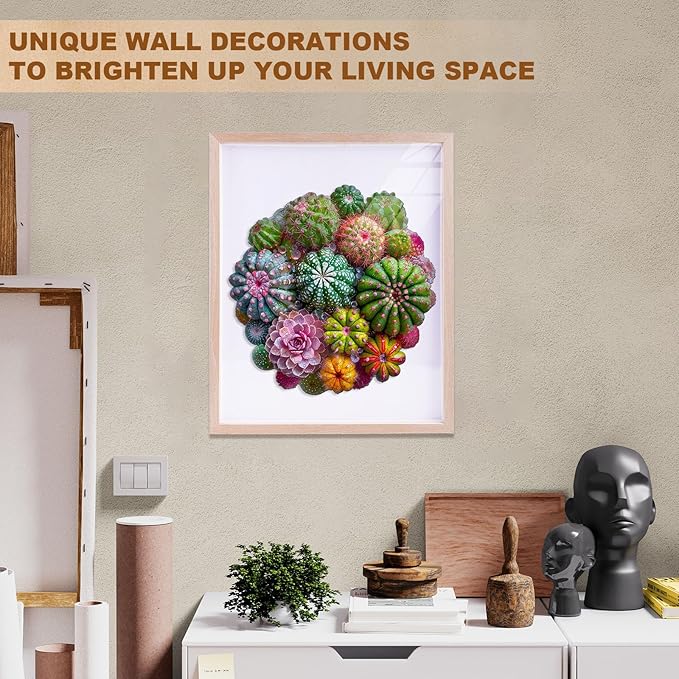 Wooden Puzzles for Adults, Cactus and Succulents Wooden Jigsaw Puzzle 3D Visual Effect Unique Shape Plant Wood Puzzles Adult, Birthday Gifts for Puzzle Lovers Family Games (M-11.4 * 11.3in-200pcs)