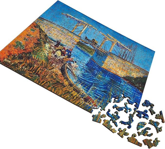 Wooden Puzzle for Adults - Uniquely Shaped Pieces - Made in The USA by FoxSmartBox - 265 Pieces - The Langlois Bridge at Arles