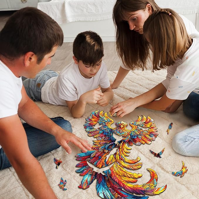 Wooden Puzzles for Adults - Flameborn Wooden Jigsaw Puzzle, Unique Animal Shaped Wood Puzzles Adult, Christmas Birthday Gifts for Friends/Family, Home Decor 11.4 * 7.6in 120pcs