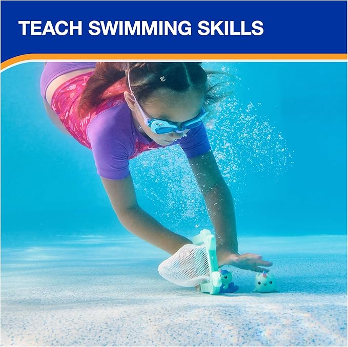 Swimways Gabby's Dollhouse Dive n Catch Game, Swimming Pool Accessories & Kids Pool Toys, Pool Party Supplies & Water Toys for Kids Aged 5 & Up
