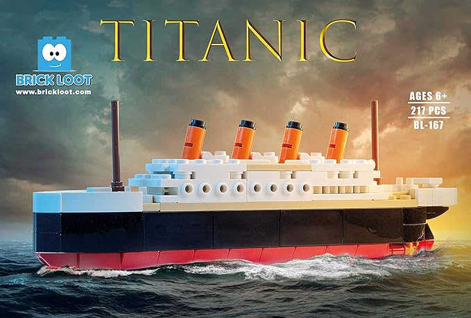 Brick Loot Titanic Micro Building Blocks Set – 217-Piece DIY Ship Model Kit, Mini Bricks for Adults & Kids, 3D Puzzle STEM Toy, Collectible Display, Gift for Ship Lovers & Puzzle Fans (Medium)