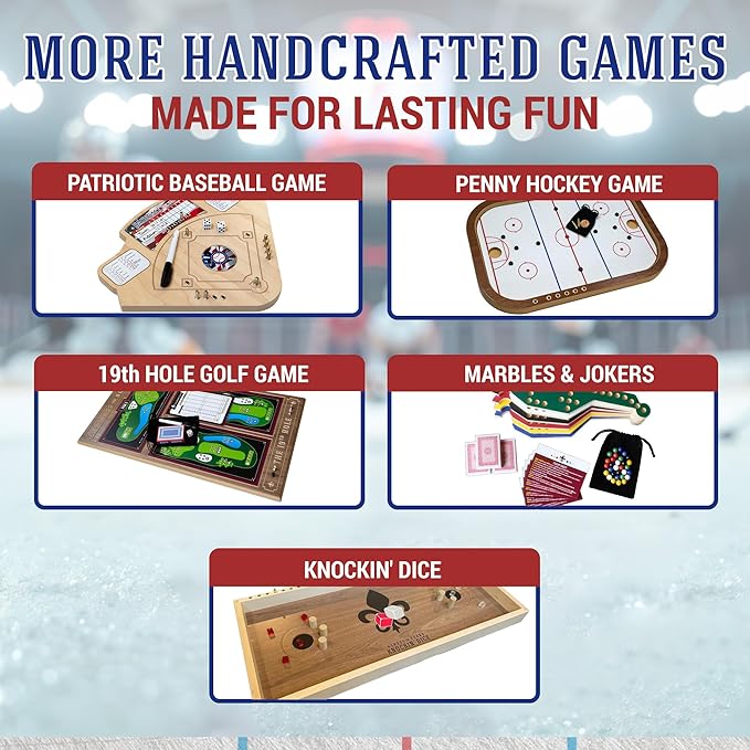 Penny Game, Competitive Table Hockey Play Set for 2 Players, Indoor & Outdoor Family Bonding Activities, Fun Entertainment for Family Gatherings, Social Events & More - Across the Board Game