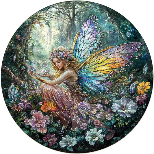 Wooden Puzzles for Adults, Wooden Jigsaw Puzzles for Adults Kids, Magic Fairy Unique Shaped Wood Puzzles Adult, Birthday Gifts for Friends Family Game, Home Decor (11.4 * 11.4in 200pcs)
