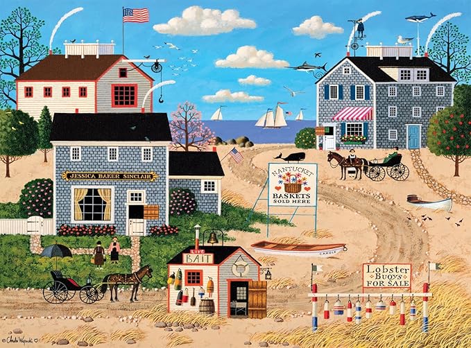 Buffalo Games - Charles Wysocki - Nantucket Breeze - 1000 Piece Jigsaw Puzzle for Adults -Challenging Puzzle Perfect for Game Nights - Finished Size is 26.75 x 19.75
