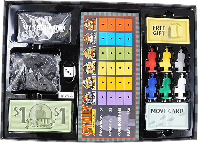 Spy Alley Board Game Bundled with Spy Trap Card Game - Family Friendly Strategy Games.