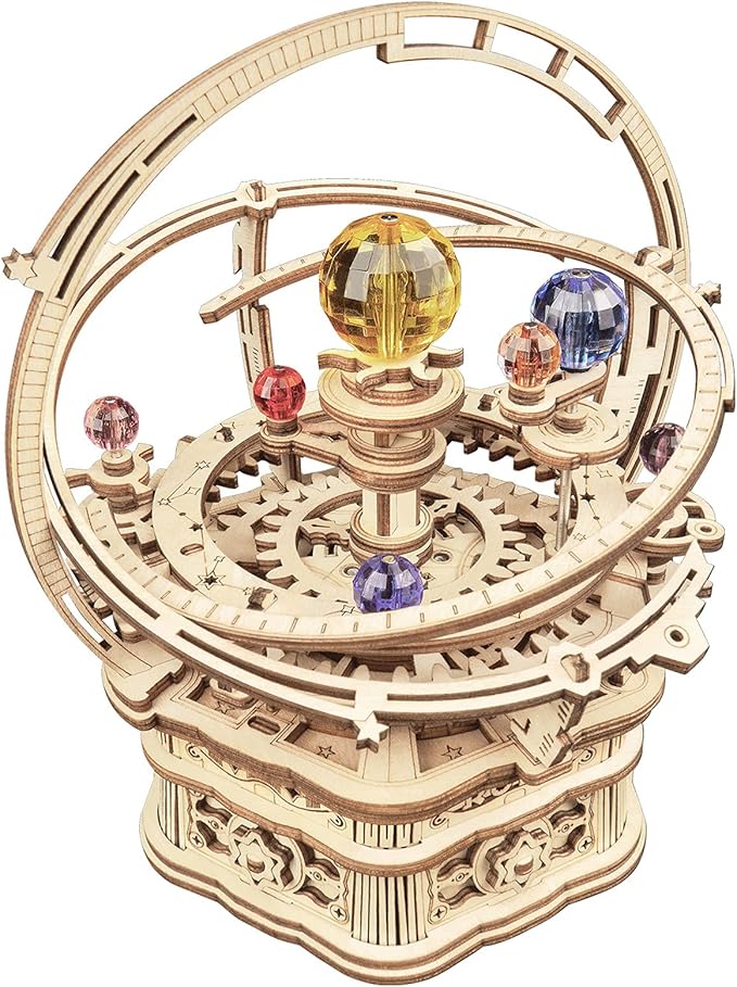 ROKR 3D Wooden Puzzles for Adults Mechanical Music Box-Starry Night, DIY Rotating Music Box Model Building Kits for Teens, DIY Crafts/Hobbies/Gifts Desk Decor for Boys Ages 14+ (Starry Night)