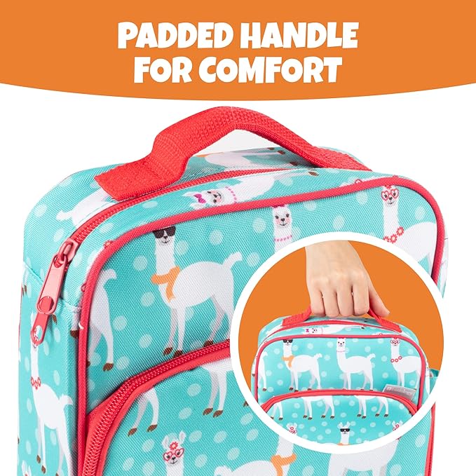 Kids Insulated Lunch Box w Snack Pocket & Expandable Water Bottle Holder For Girls- Waterproof Lunchbox Tote Keeps Food Hotter or Colder Longer - Reusable Back to School Bag Fits Most Bento Containers
